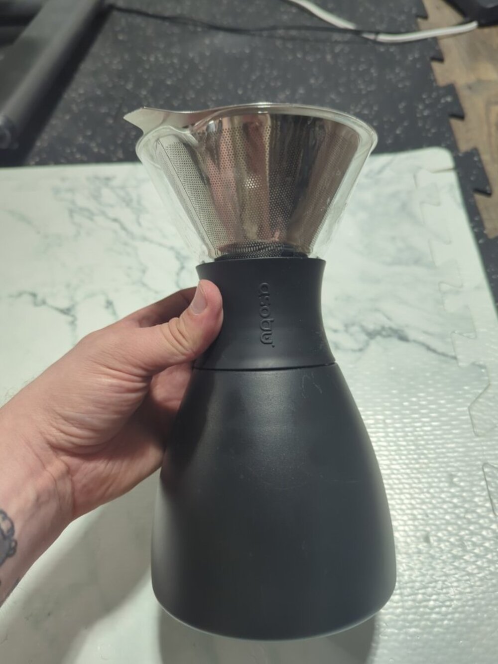 Asobu Insulated Pour Over Coffee Maker Bronze 32 oz Double-Wall Vacuum